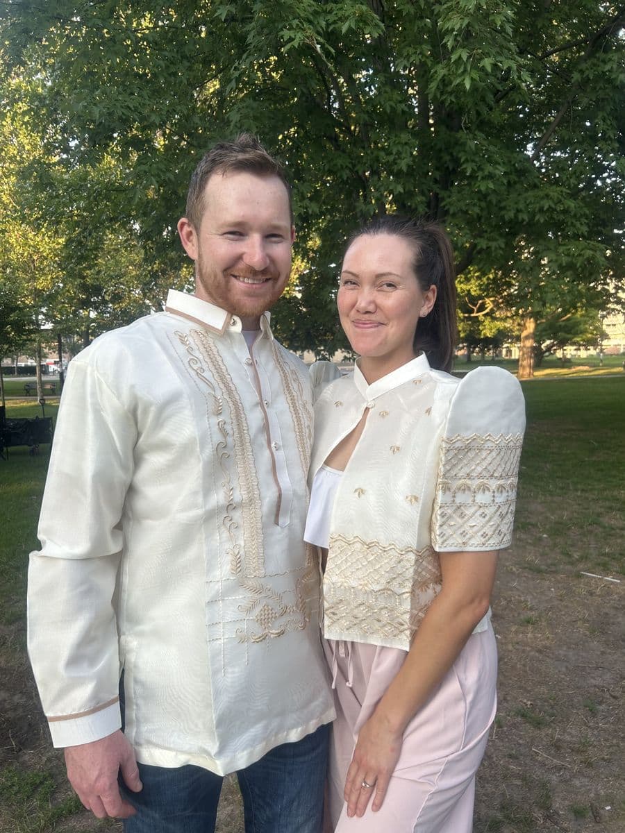 Ashley-Marie and Mitchell in Filipino formal wear