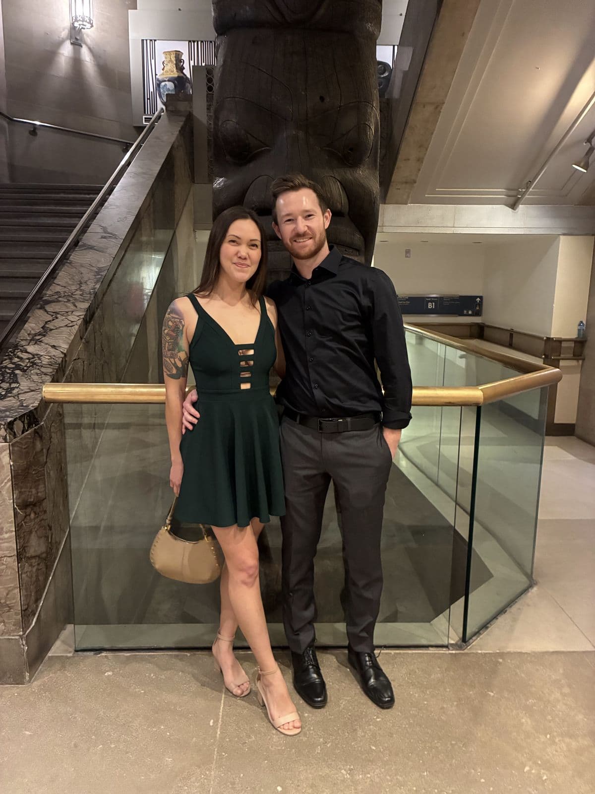 Ashley-Marie and Mitchell, dressed up for an evening out